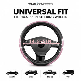Road Comforts in a car interior lifestyle scene, adds stylish sparkle and protection