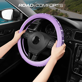Road Comforts size comparison hand showing universal 14.5–15 inch fit