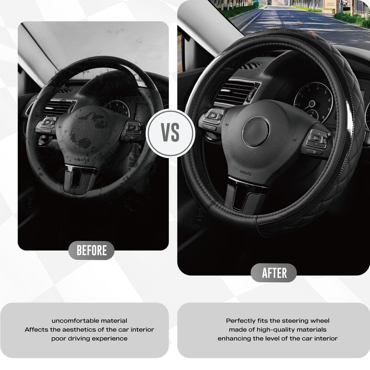 Road Comforts side profile on wheel demonstrating snug fit and secure grip