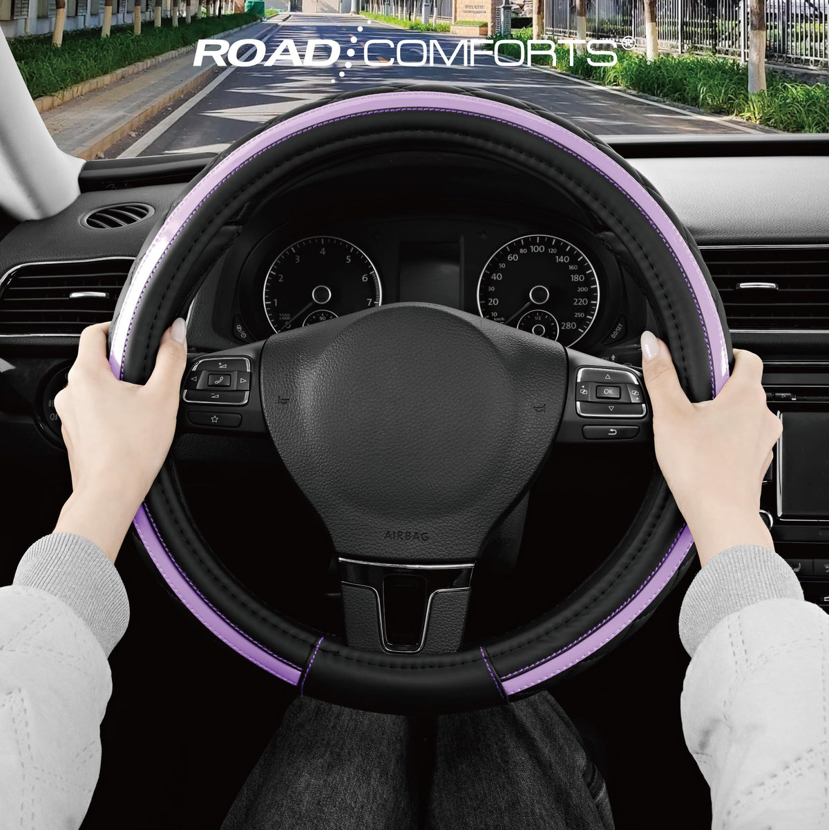 Road Comforts size comparison with ruler illustrating fit for 14.5 to 15 inch wheels