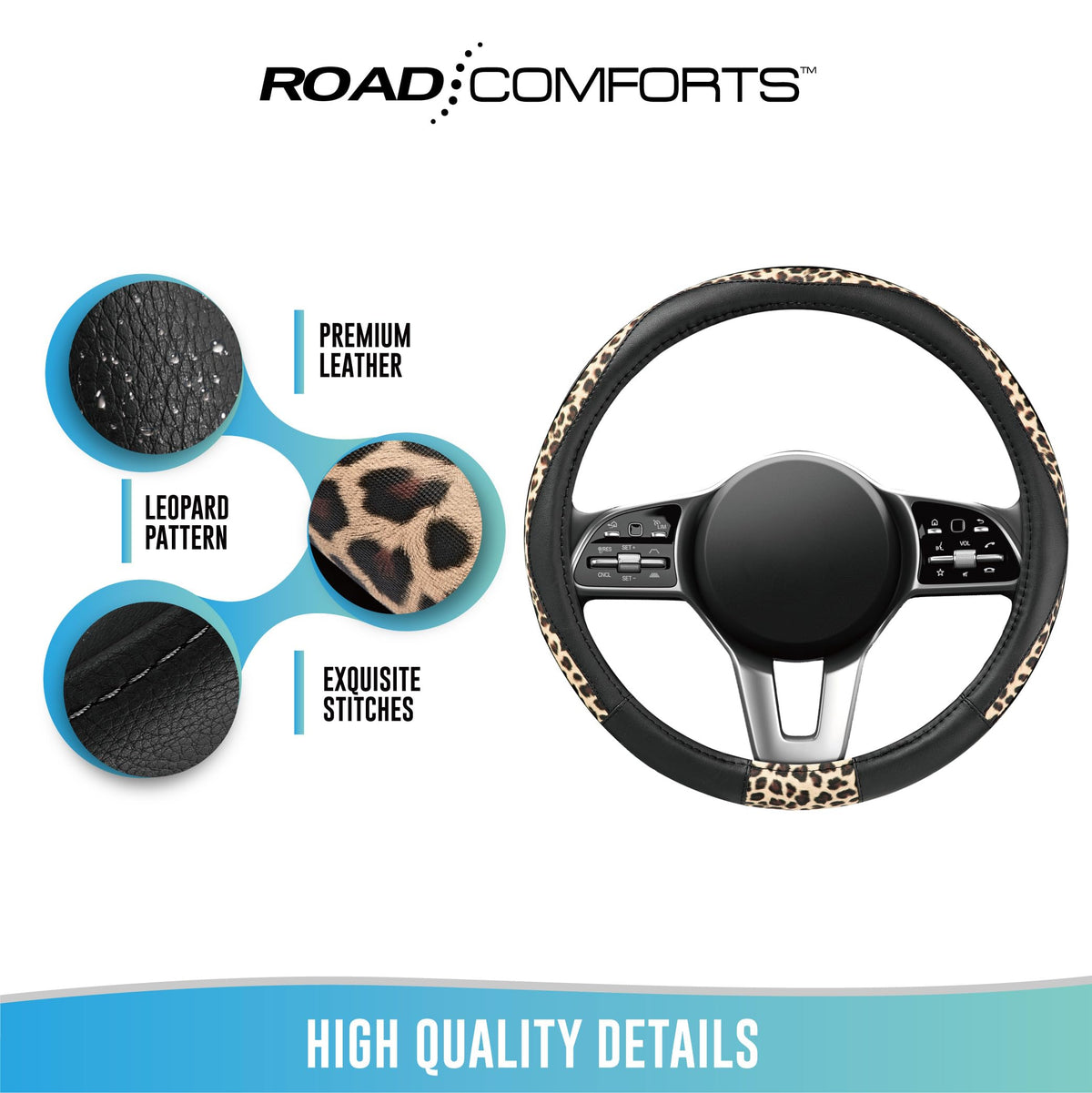 Road Comforts cover next to ruler demonstrating fit for 14.5 to 15 inch wheels