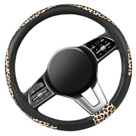Road Comforts close-up of PVC leather and leopard fabric texture for better grip