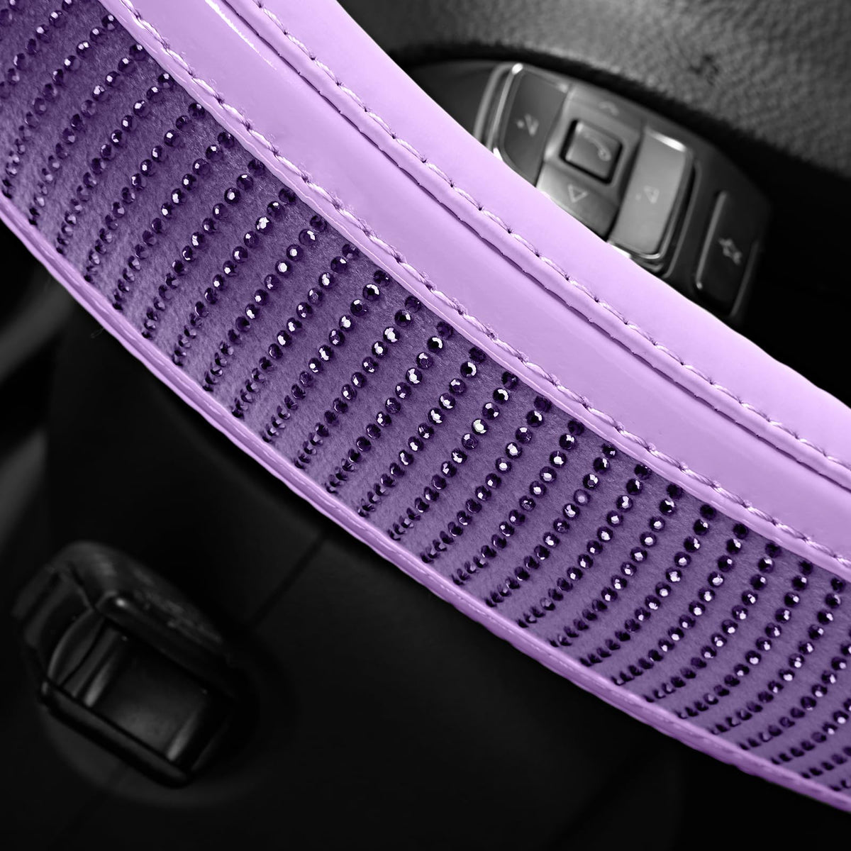 Road Comforts microfiber leather texture detail for softer steering feel