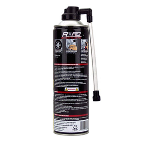 Road can in use on a flat tire restoring pressure for safe driving