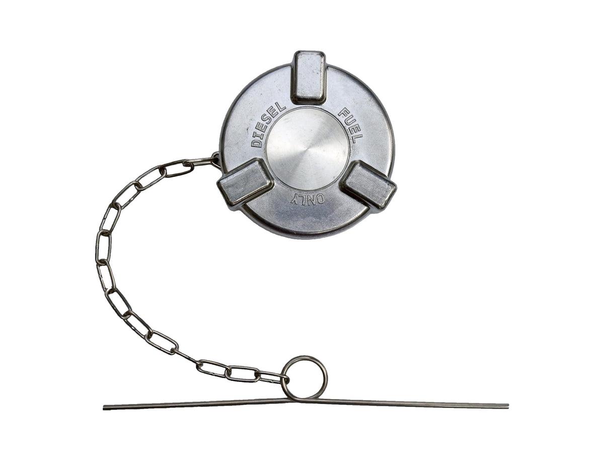 ROAD SUPERIOR TRUCK PARTS front view fuel cap showing durable aluminum construction and fit