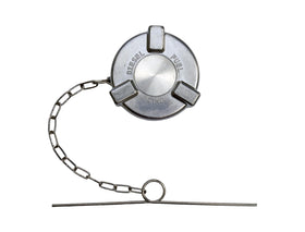 ROAD SUPERIOR TRUCK PARTS front view fuel cap showing durable aluminum construction and fit