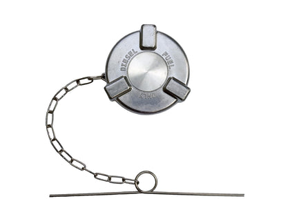 ROAD SUPERIOR TRUCK PARTS front view fuel cap showing durable aluminum construction and fit
