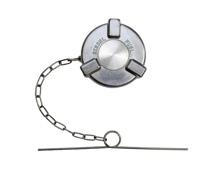 ROAD SUPERIOR TRUCK PARTS front view fuel cap showing durable aluminum construction and fit