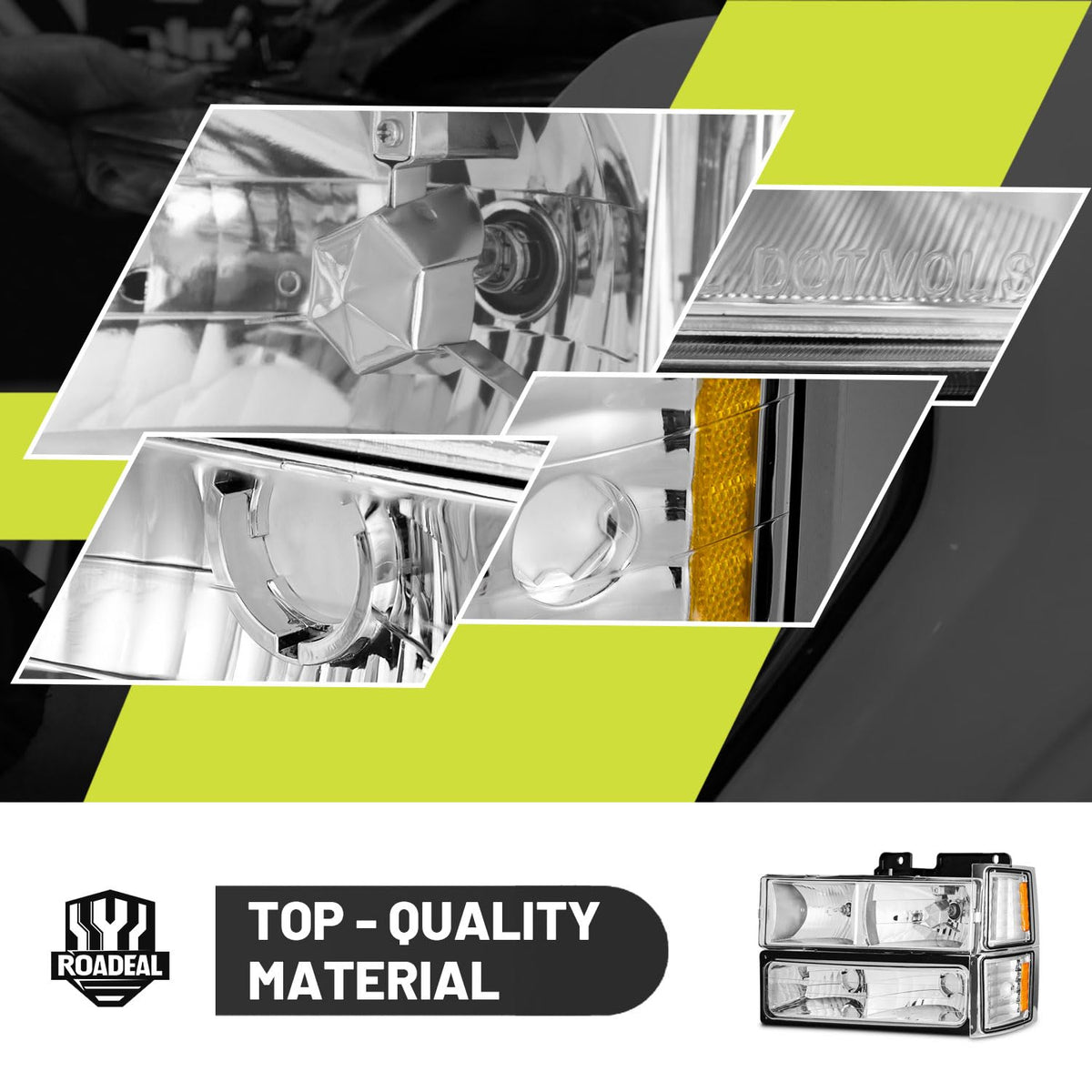 ROADEAL included HB3 HB4 bulbs displayed for quick installation