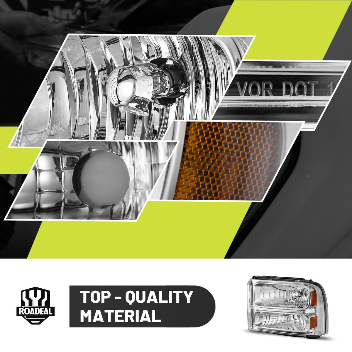 ROADEAL H13 bulb and socket preinstalled for ready-to-use lighting