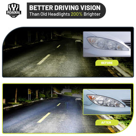 ROADEAL included HB3 and HB4 bulbs displayed for easy replacement convenience