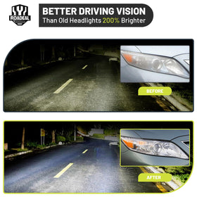 ROADEAL wiring and included H11 HB3 bulbs for quick installation