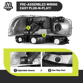 ROADEAL installed on GMC Sierra demonstrating direct-fit upgrade and brighter beams