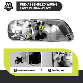 ROADEAL headlight installed on Ford truck improving road illumination