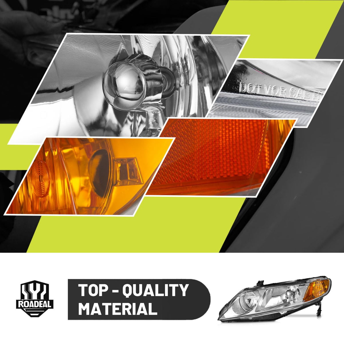 ROADEAL packaging showing OEM numbers and DOT certificaton for buyer confidence