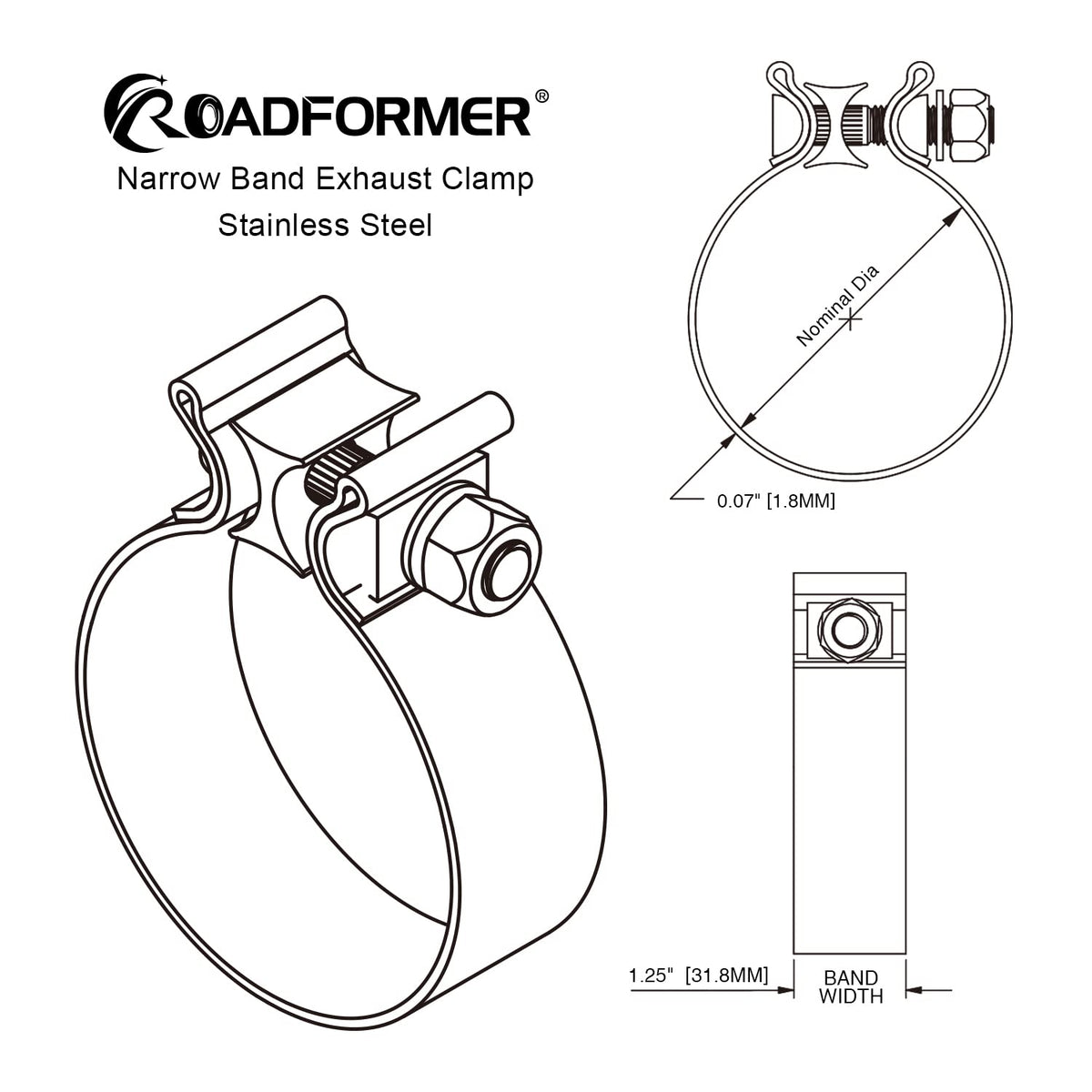 ROADFORMER close-up of stainless band showing compact narrow profile benefit