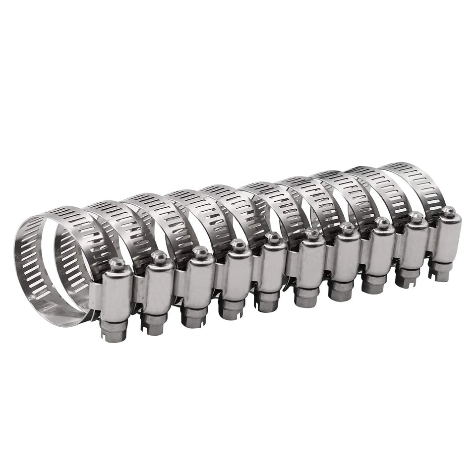 ROADFORMER front packaging showing ten stainless steel clamps, clear inventory benefit