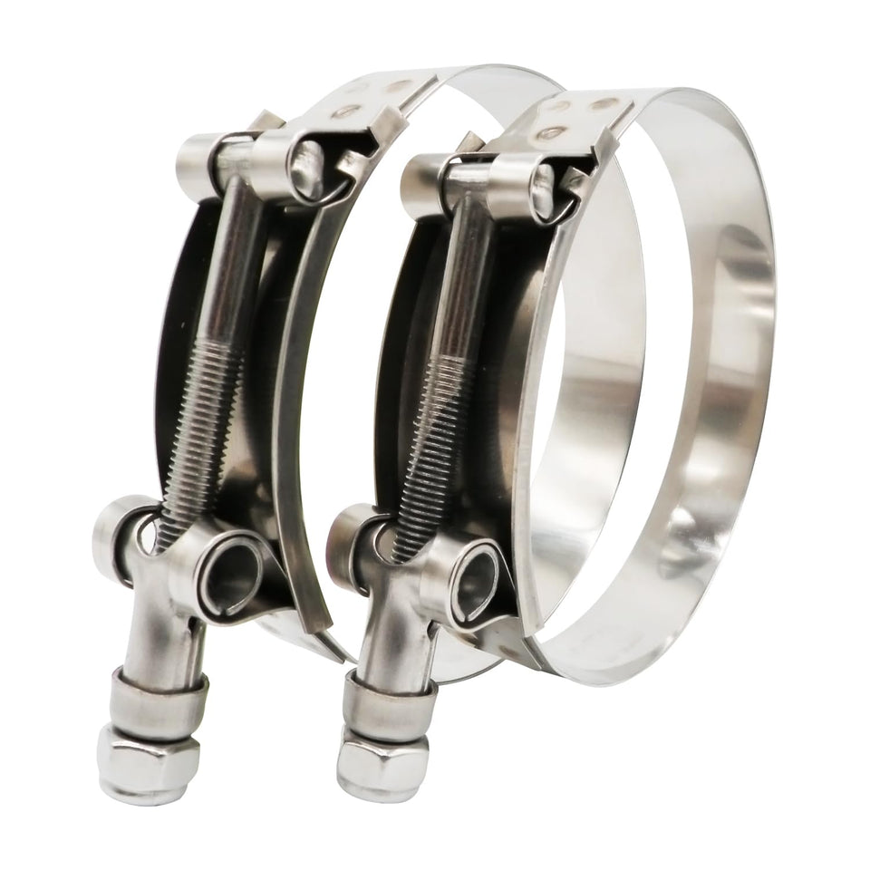 ROADFORMER front view of 6" T-bolt clamp showing build and fit benefits