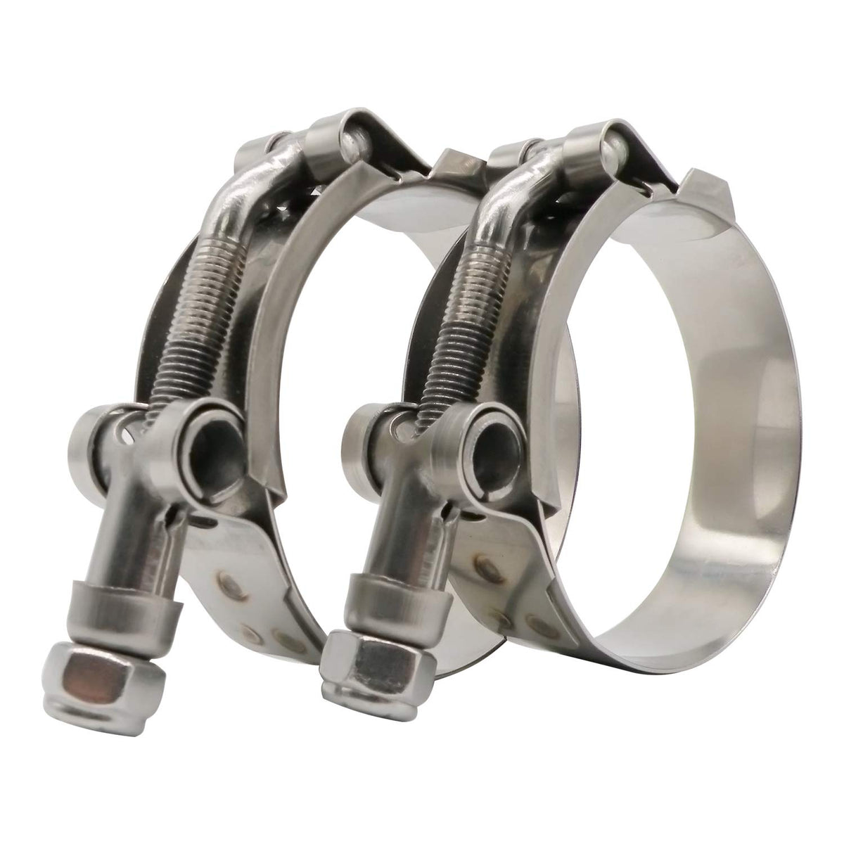 ROADFORMER front view showing two T-bolt clamps and packaging, durable corrosion resistance