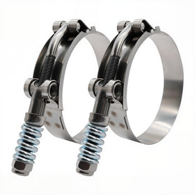 ROADFORMER front view of two 3 inch T-bolt clamps showing durable construction and fit
