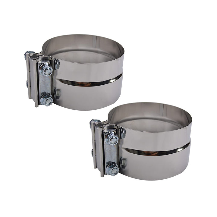 ROADFORMER front view of two 3.5 inch clamps showing packaging and robust finish for reliability
