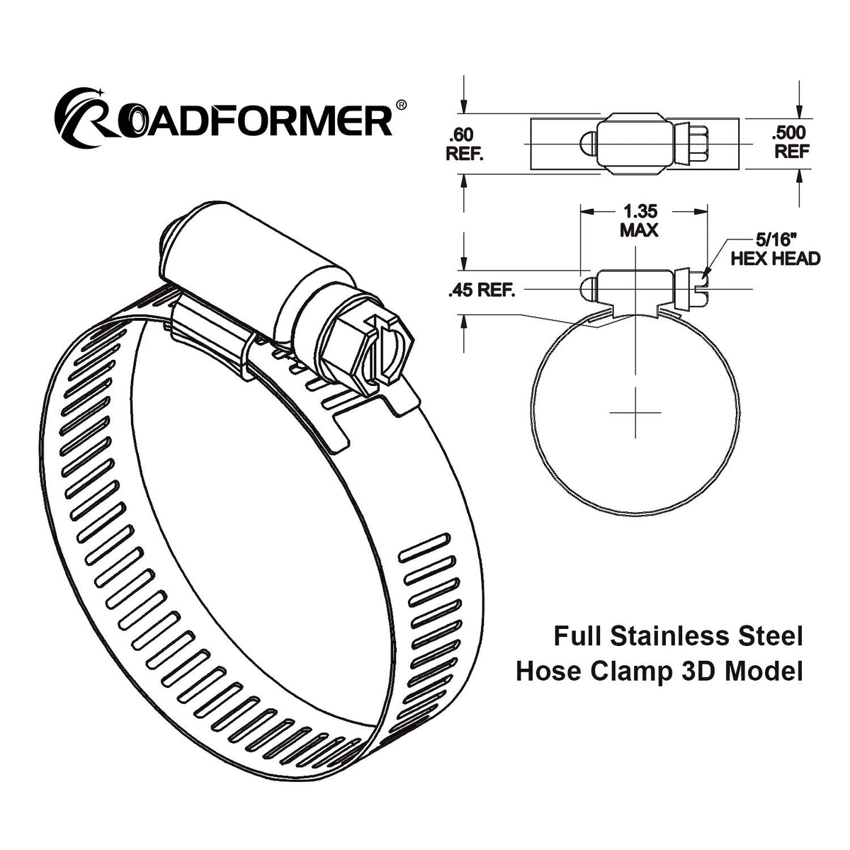 ROADFORMER clamp installed on car hose for secure leak-resistant fit