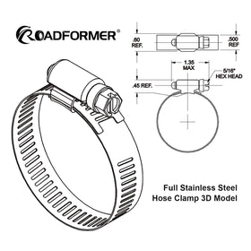 ROADFORMER clamp installed on a coolant hose demonstrating reliable sealing