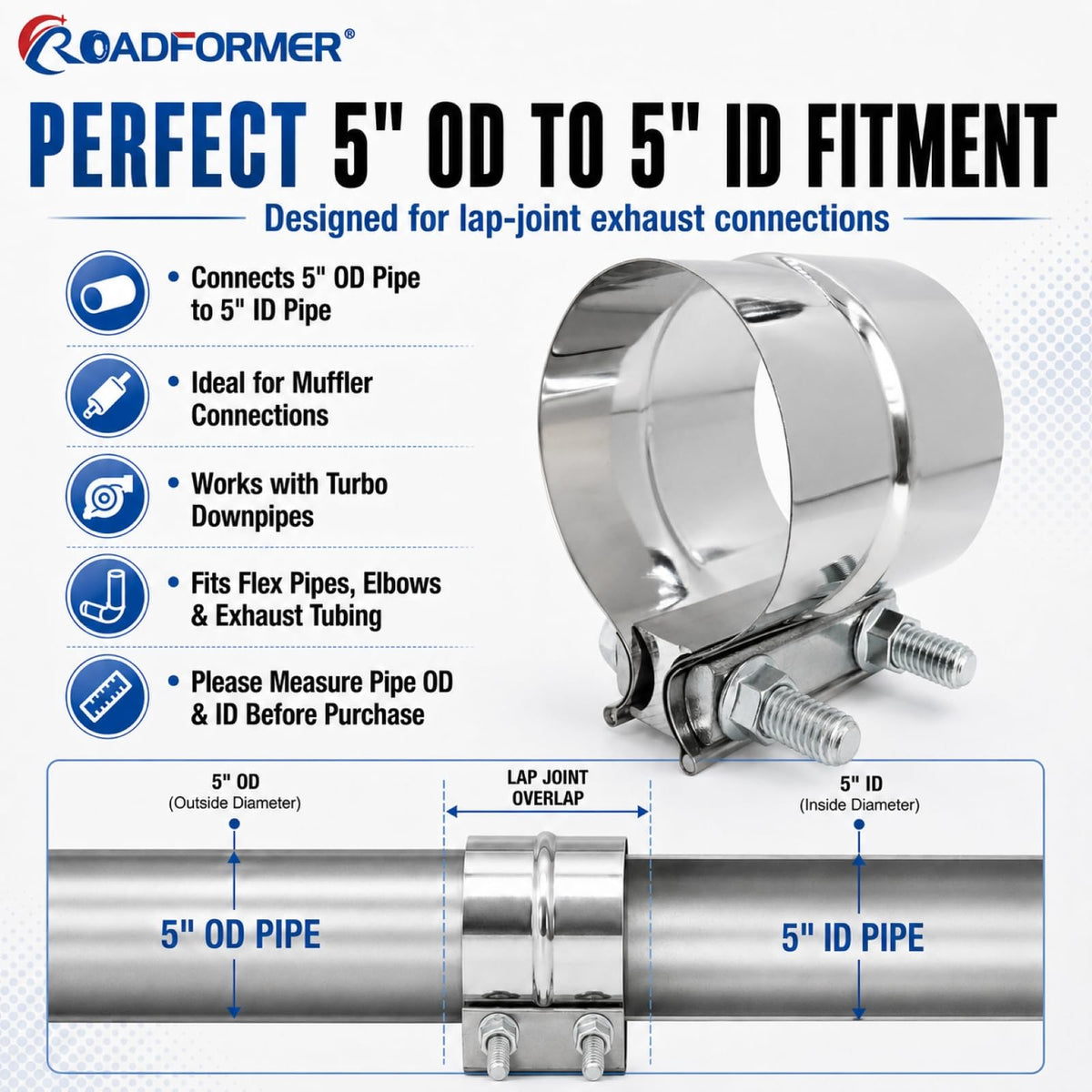 ROADFORMER reaction block detail protecting pipe ends during tightening