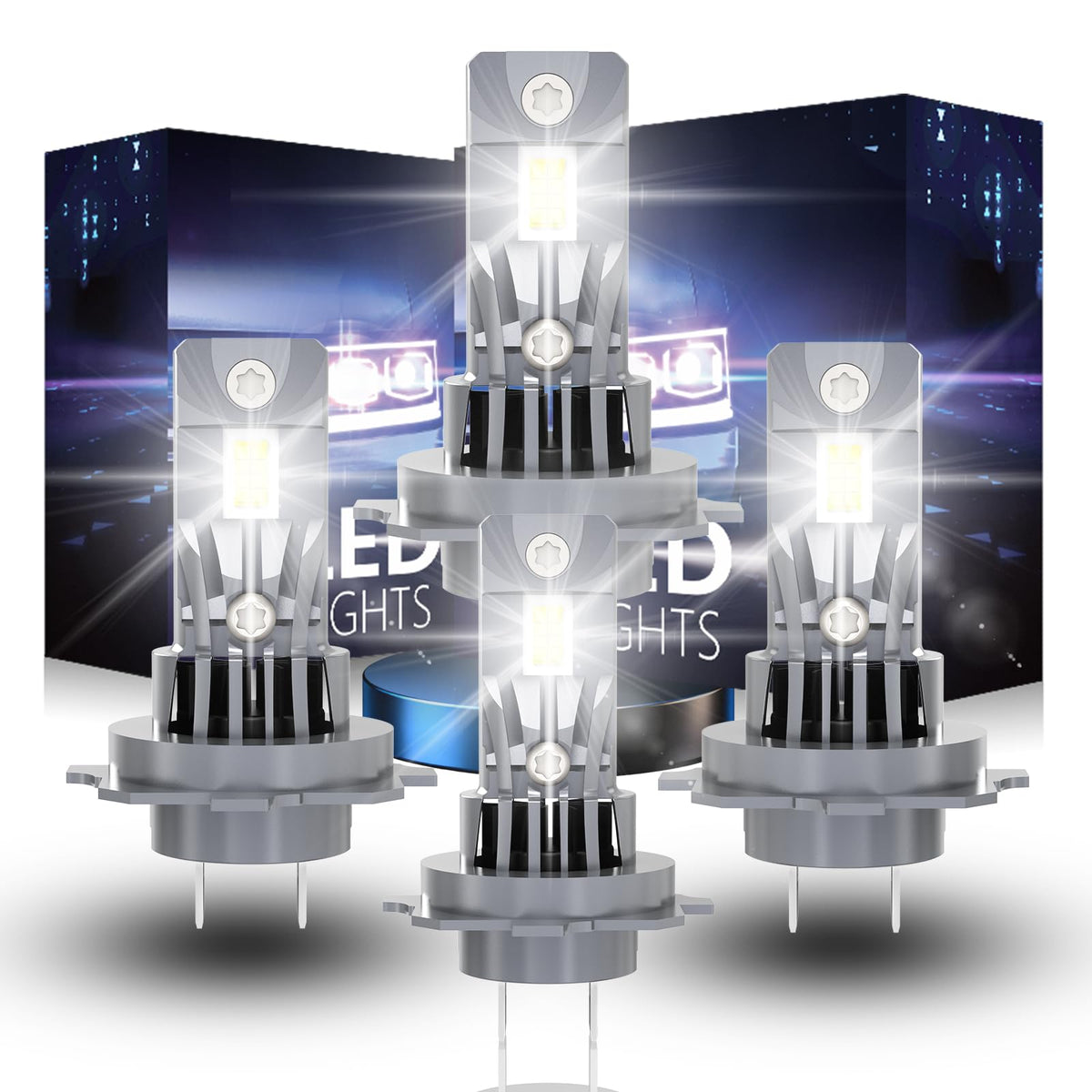 ROADLIT front packaging showing H7 bulb set and features, clear buying info