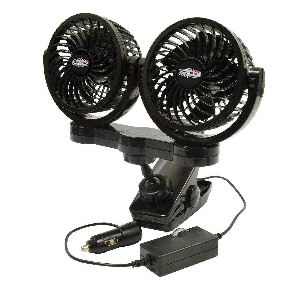 RoadPro close-up of dual adjustable fans delivering targeted cooling