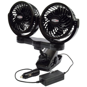 RoadPro front view showing dual fans and compact housing for focused airflow