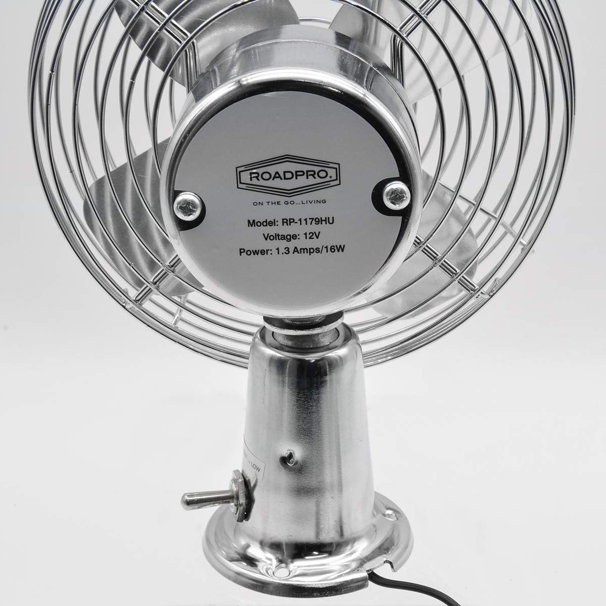 RoadPro RP-1179 installed on dash demonstrating directional airflow benefit