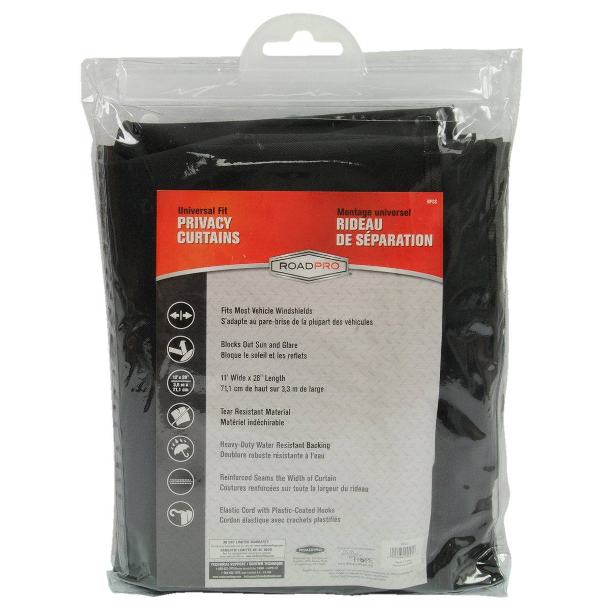 RoadPro curtain stretched across a windshield helping reduce interior heat benefit
