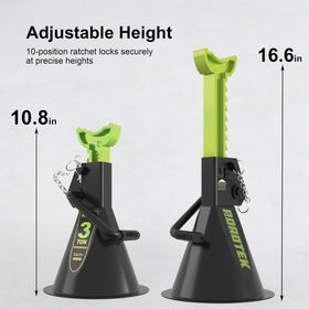 ROADTEK ratchet bar showing adjustable positions for precise height control