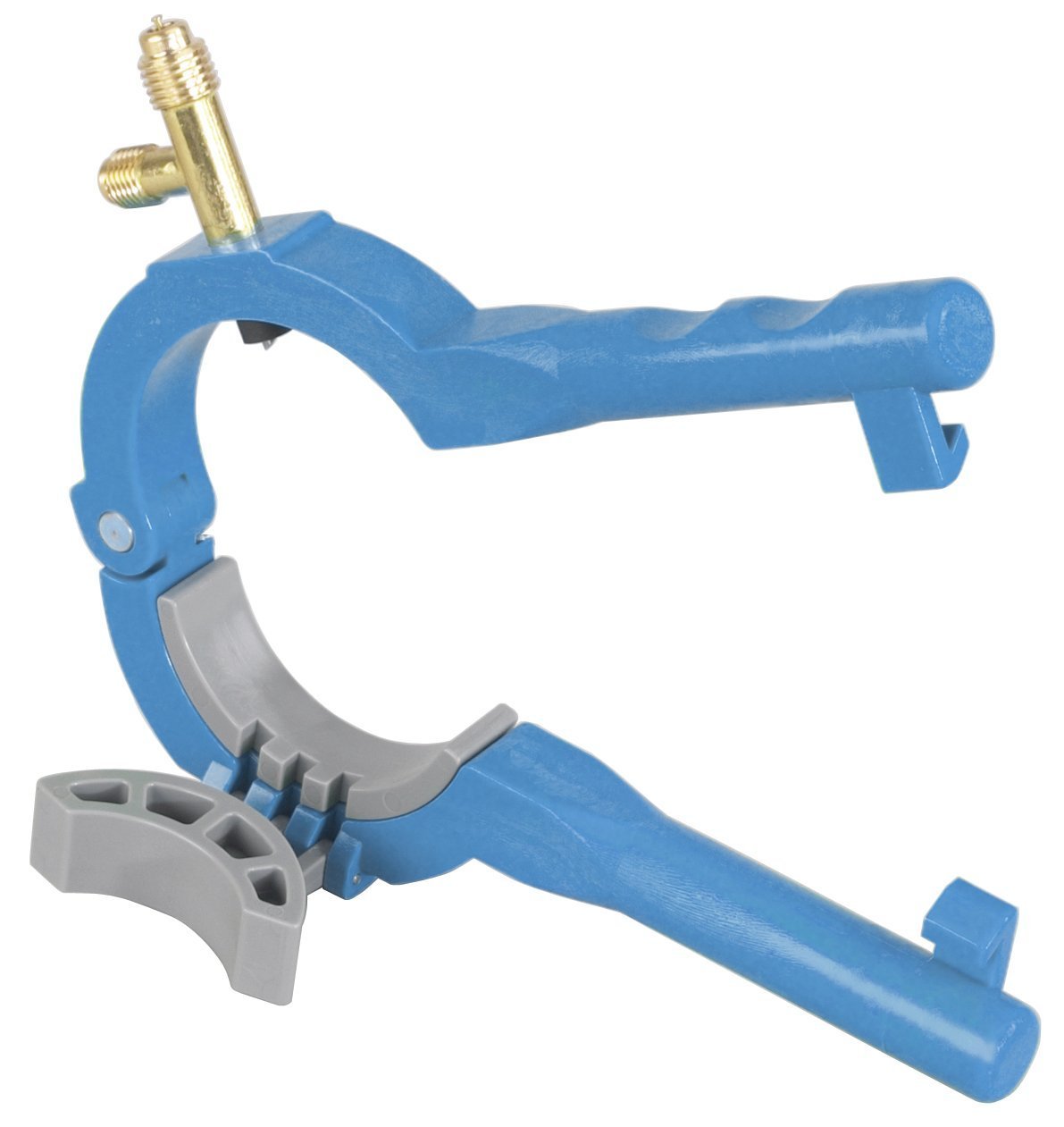 Robinair 10102 front view showing can tap and fittings for reliable shop use