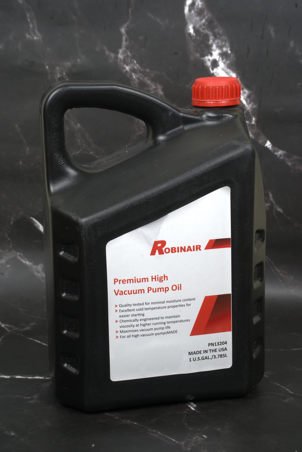 Robinair oil texture and sheen close-up illustrating viscosity and thermal stability benefit