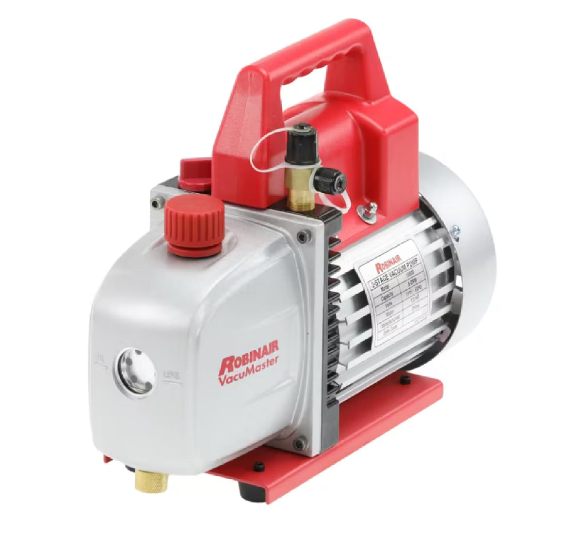 robinair 15500 sight glass close-up showing oil level for quick inspection and maintenance