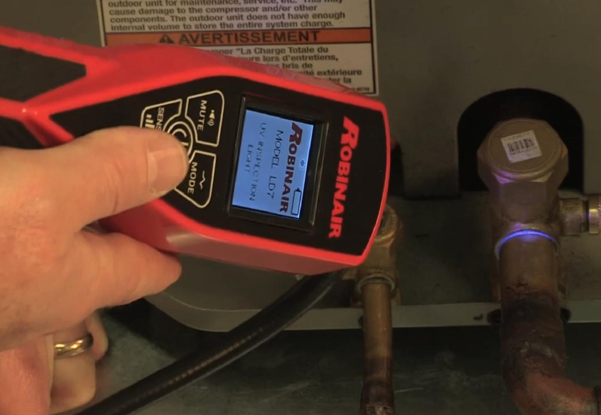Robinair LD7 kit contents in blow molded case for organized transport
