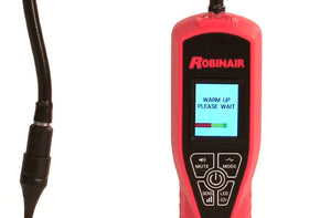 Robinair LD7 probe close-up showing sensor tip for precise leak pinpointing