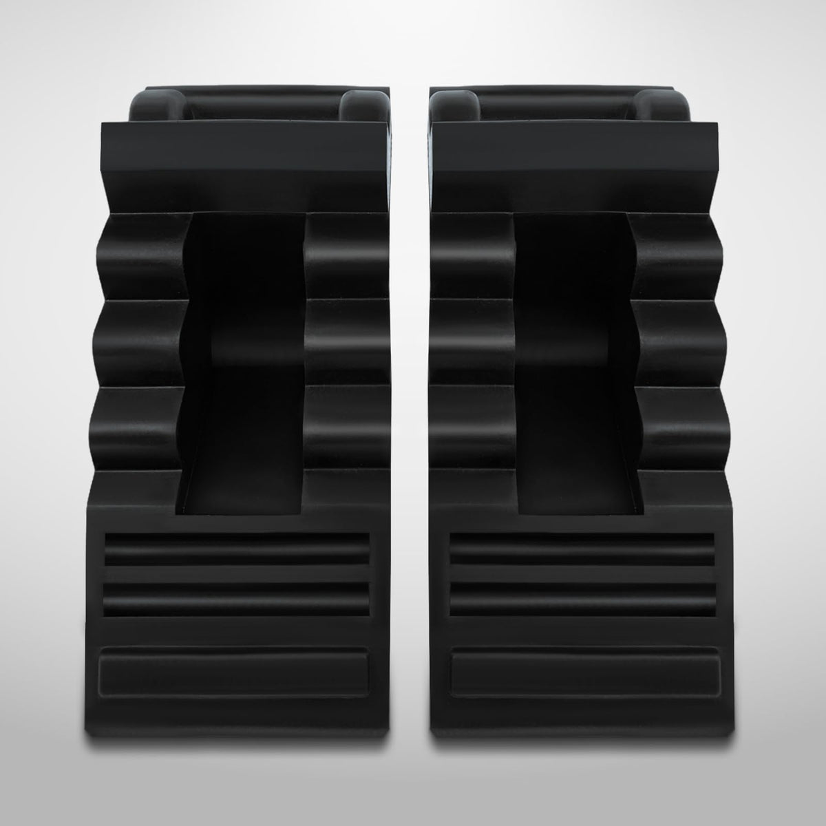 ROBLOCK chocks at a campsite securing an RV for safe, stable overnight parking