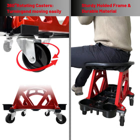 ROBLOCK caster wheel close-up illustrating 360-degree swivel mobility and smooth rolling
