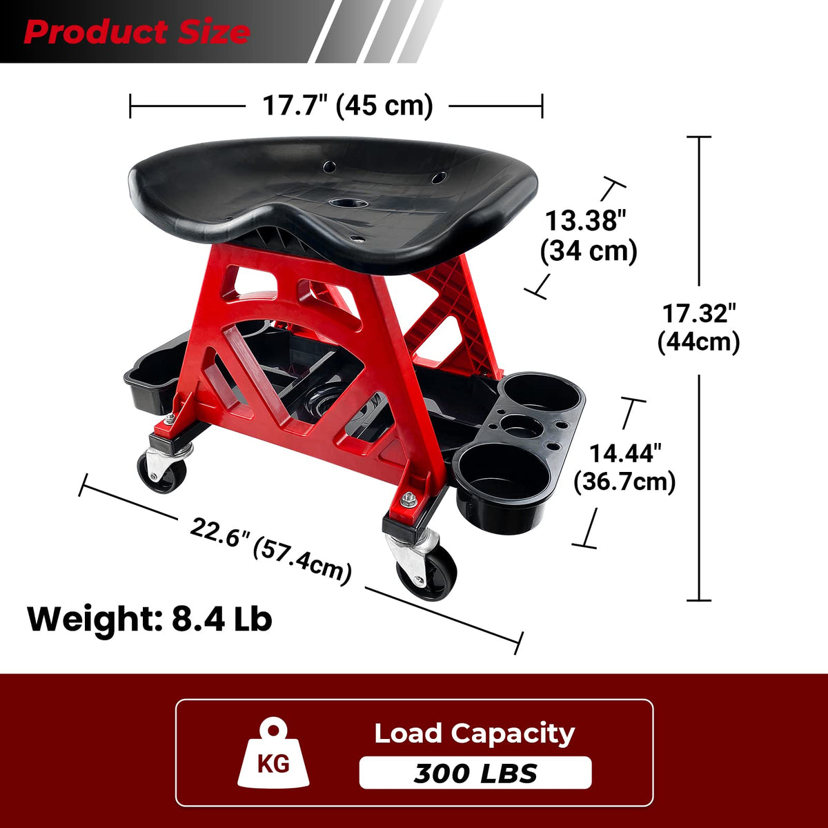 ROBLOCK close-up of concave seat contour providing ergonomic comfort during long tasks