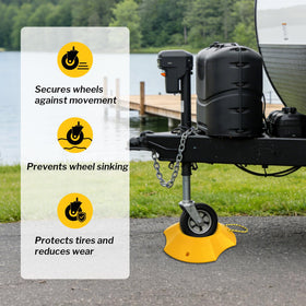 ROBLOCK fitting dual wheels on trailer showing versatile fit for different setups