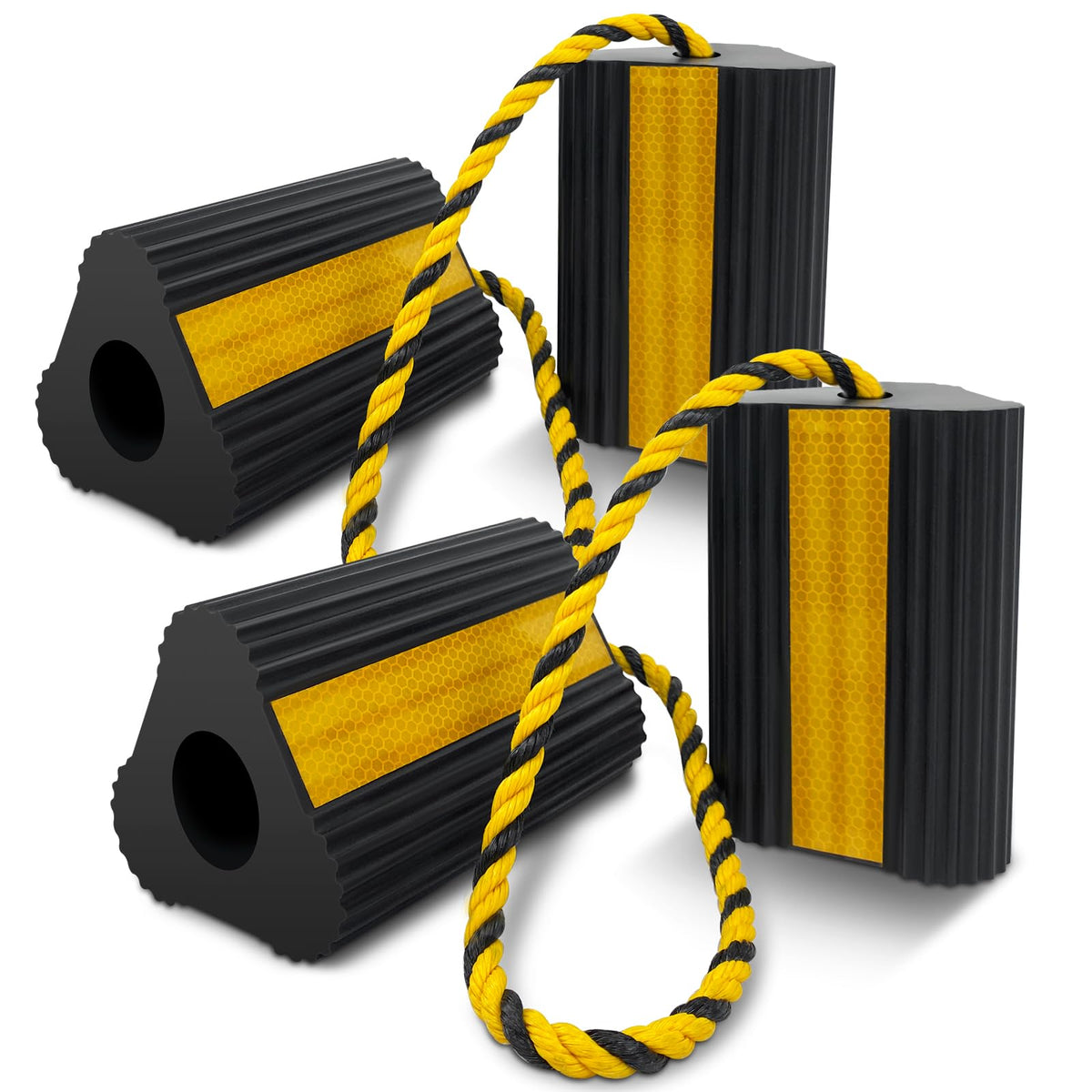 ROBLOCK front packaging view showing durable chocks for secure parking benefit