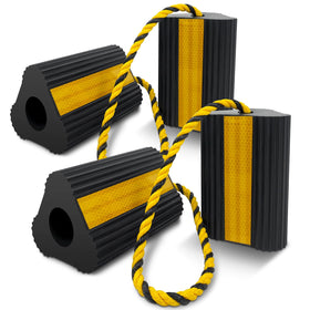 ROBLOCK front packaging view showing durable chocks for secure parking benefit