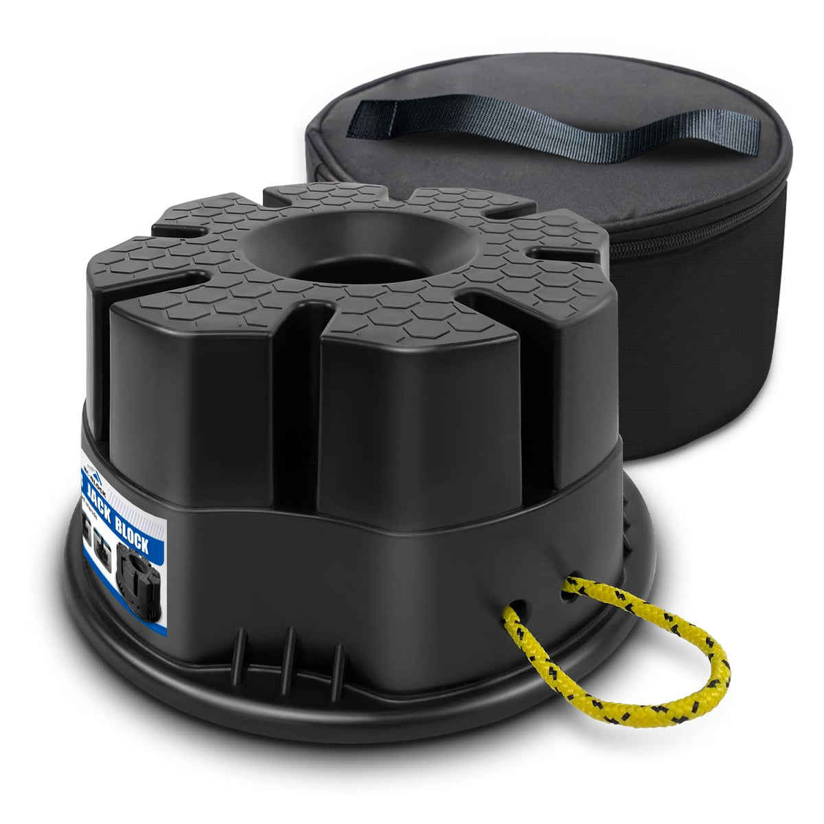 ROBLOck front packaging showing block and storage bag for easy transport