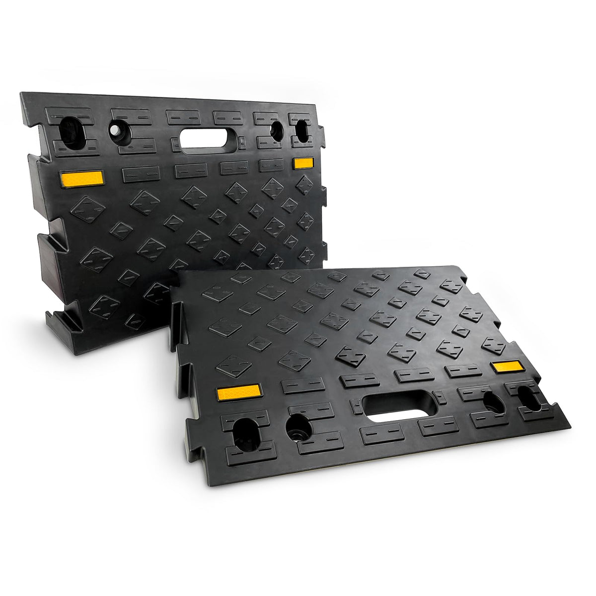 ROBLOCK front view showing two-piece ramp and interlock for stable entry