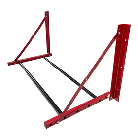 ROBLOCK front view wall-mounted rack showing compact storage benefit