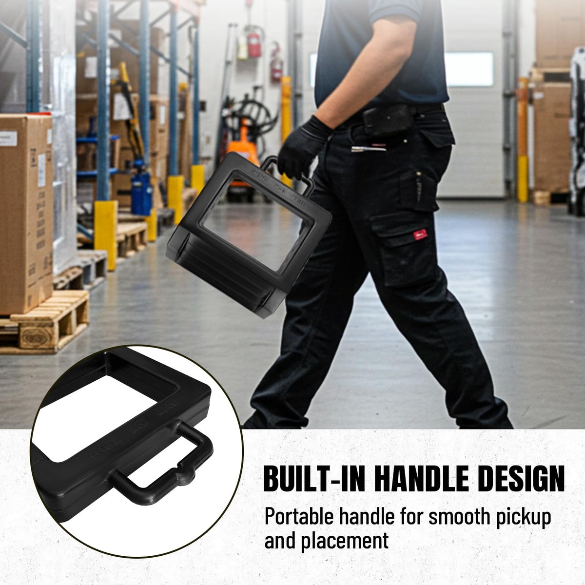 ROBLOCK built-in rubber handle for easy carrying and quick deployment