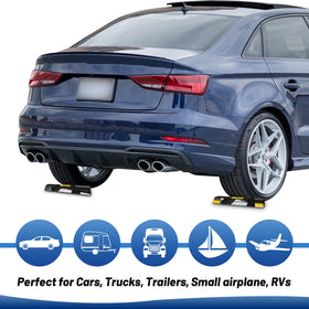 ROBLOCK installed in garage with car stopping gently against it to protect bumpers and walls